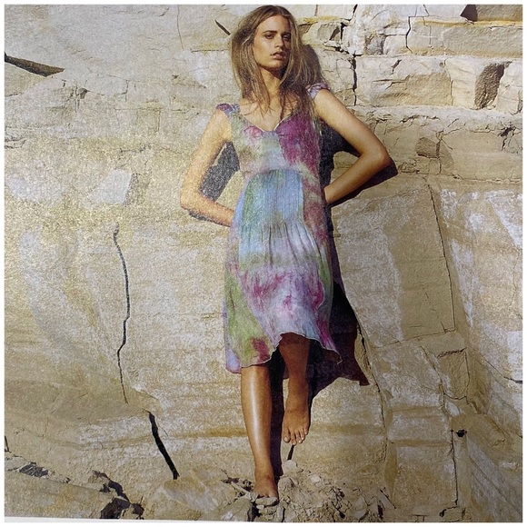 2005 Anthro “Watercolor Silk Dress” by C.C. Outlaw - Picture 11 of 16